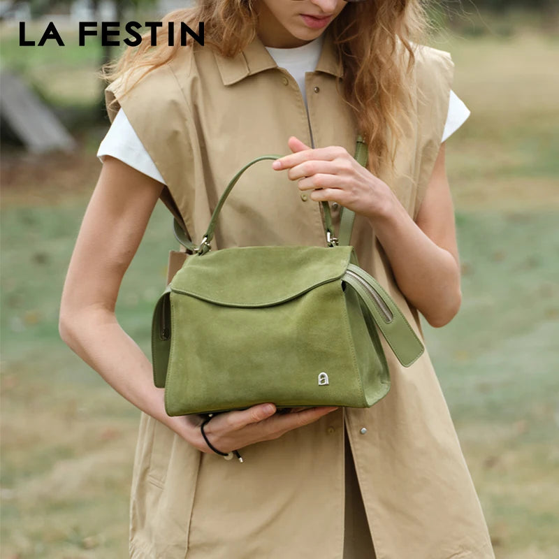 LA FESTIN Leather Tote Crossbody Bag