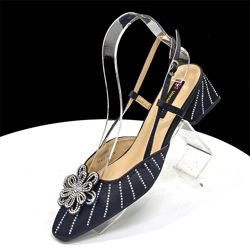 Party Shoes and Bag Heel Decoration Pure Elegant Flower