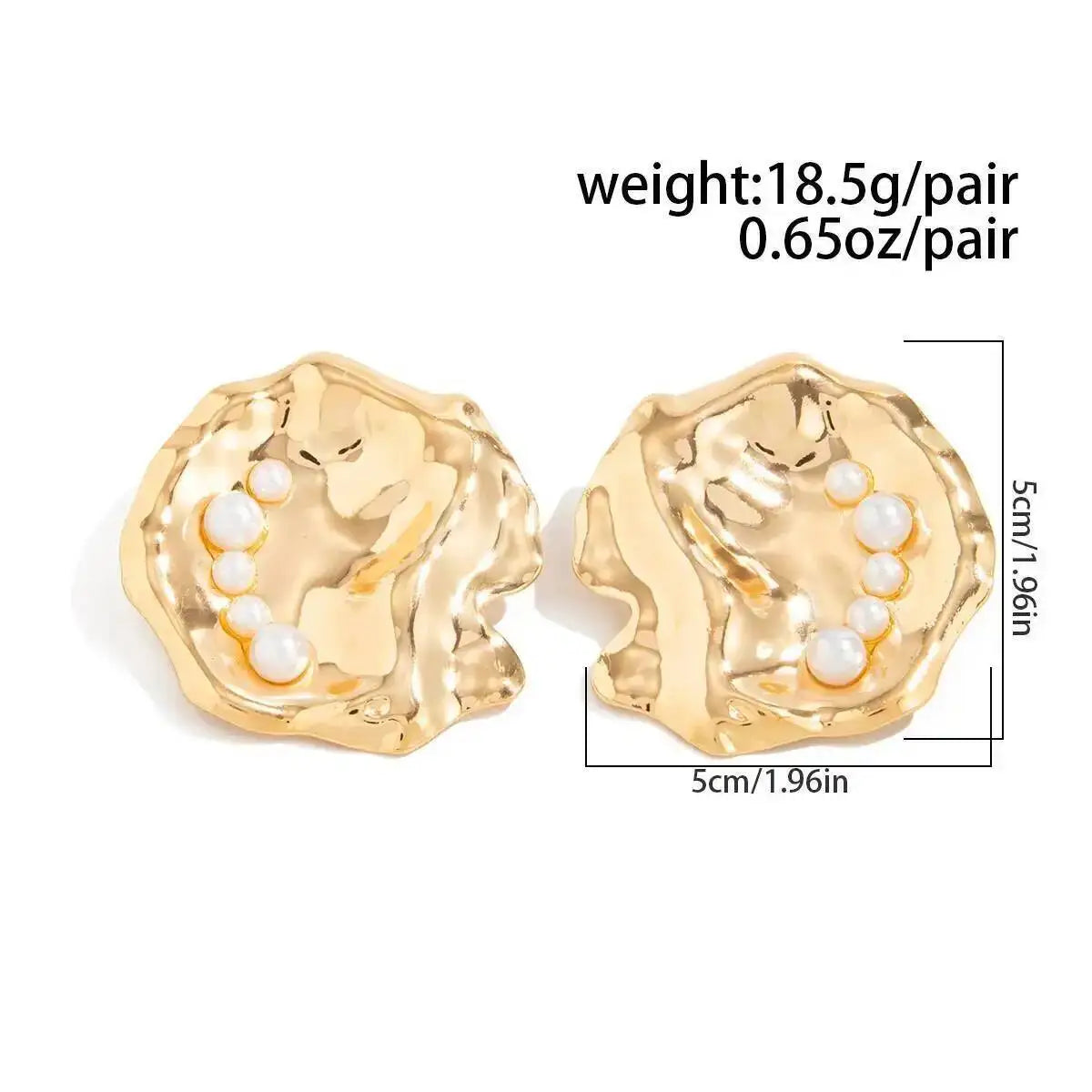 Retro Glossy Irregular Round Stud Earrings