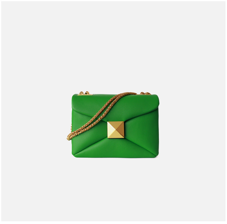 Genuine Leather Square Crossbody Bag