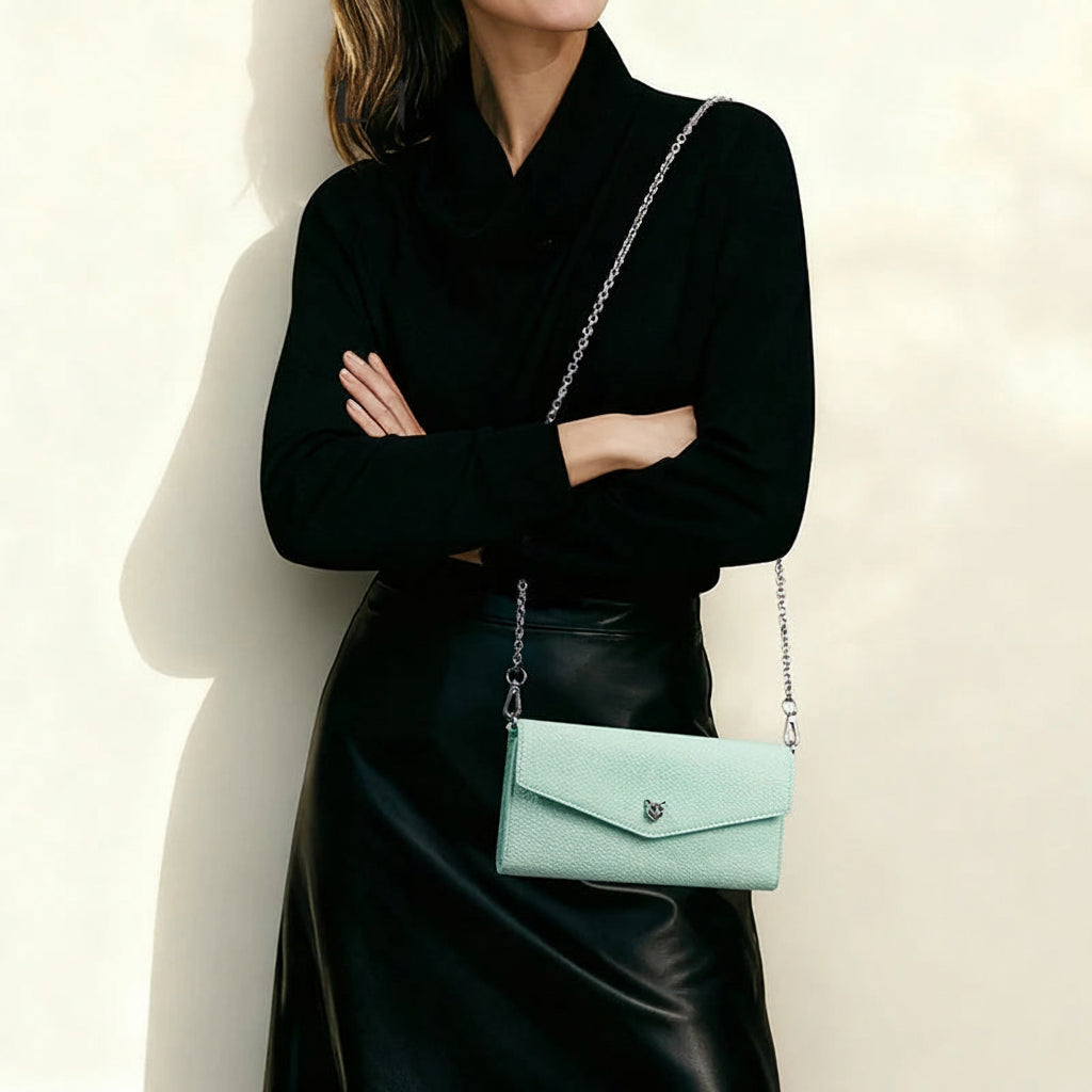 Leather Chain Wallet Bag