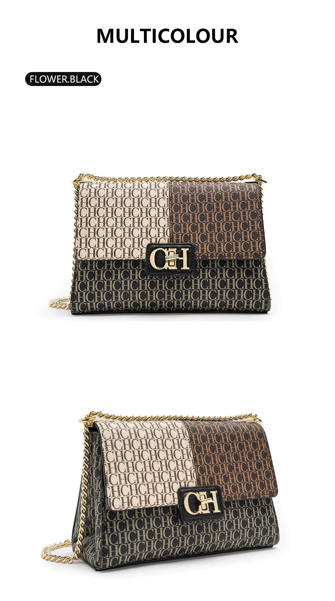 Fashion Color-Block Solid Color Design Women's Handbag Commuter Flap Light Luxury Brand Versatile 2025 New Women's Chain Bag