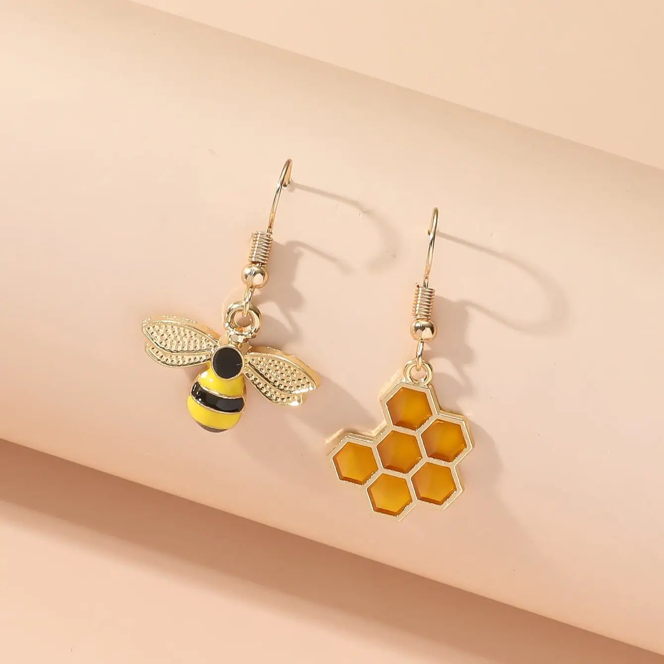 2 Pieces Insect Yellow Bee Earrings