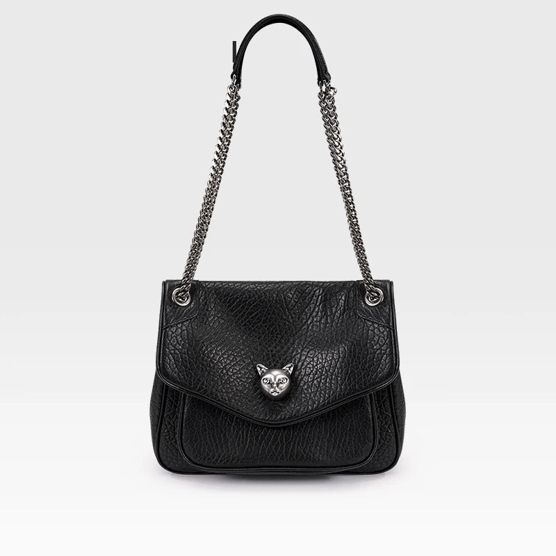 Soft Leather Chain Tote Bag