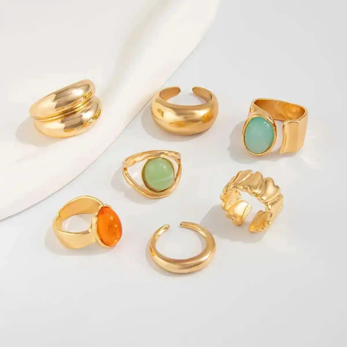 Colorful Crystal Ring Set