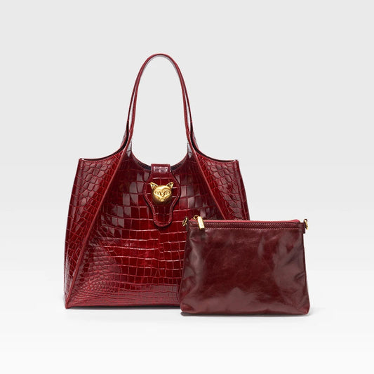 Crocodile Leather Large Messenger Bag 2026