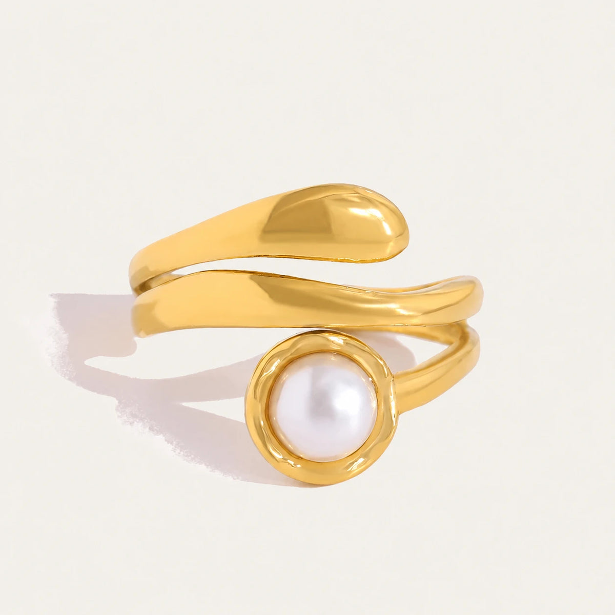 Pearl Charm Open Ring