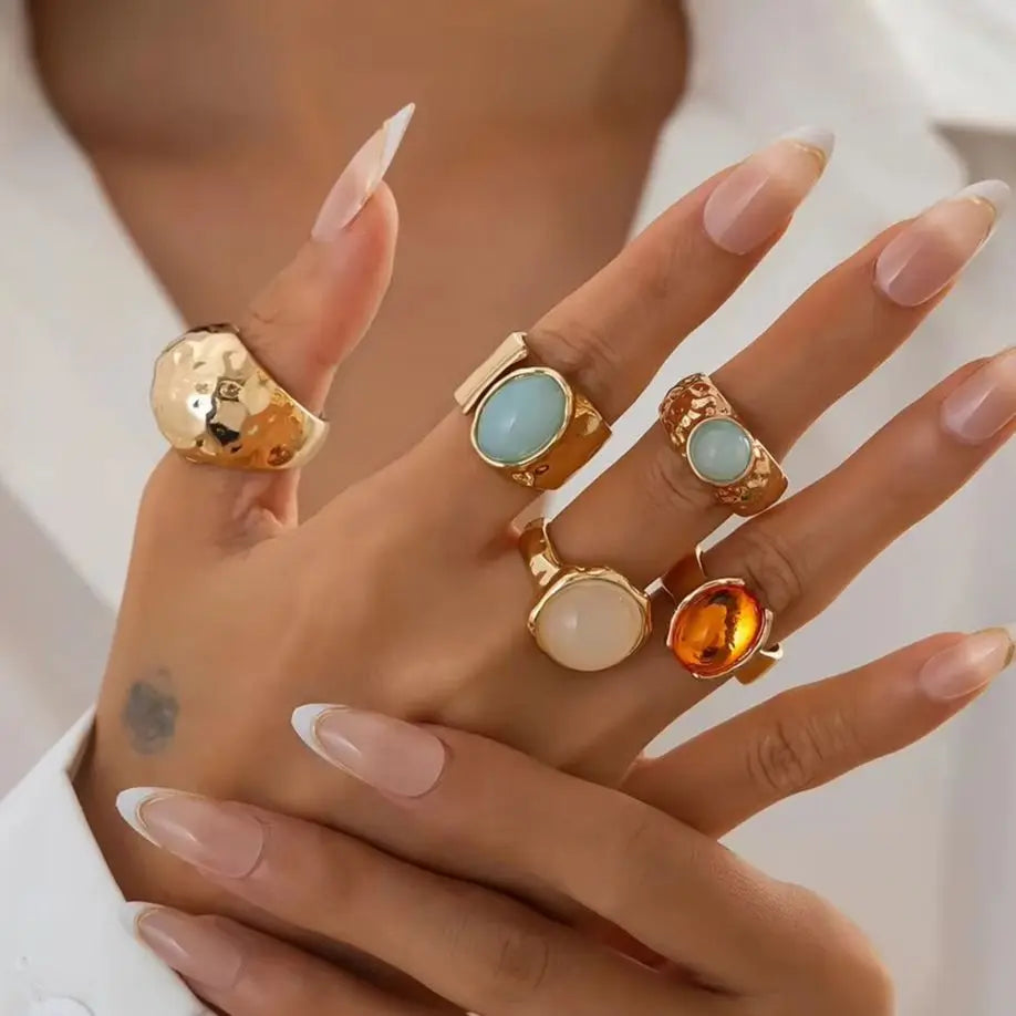 Boho Gold Ring Set