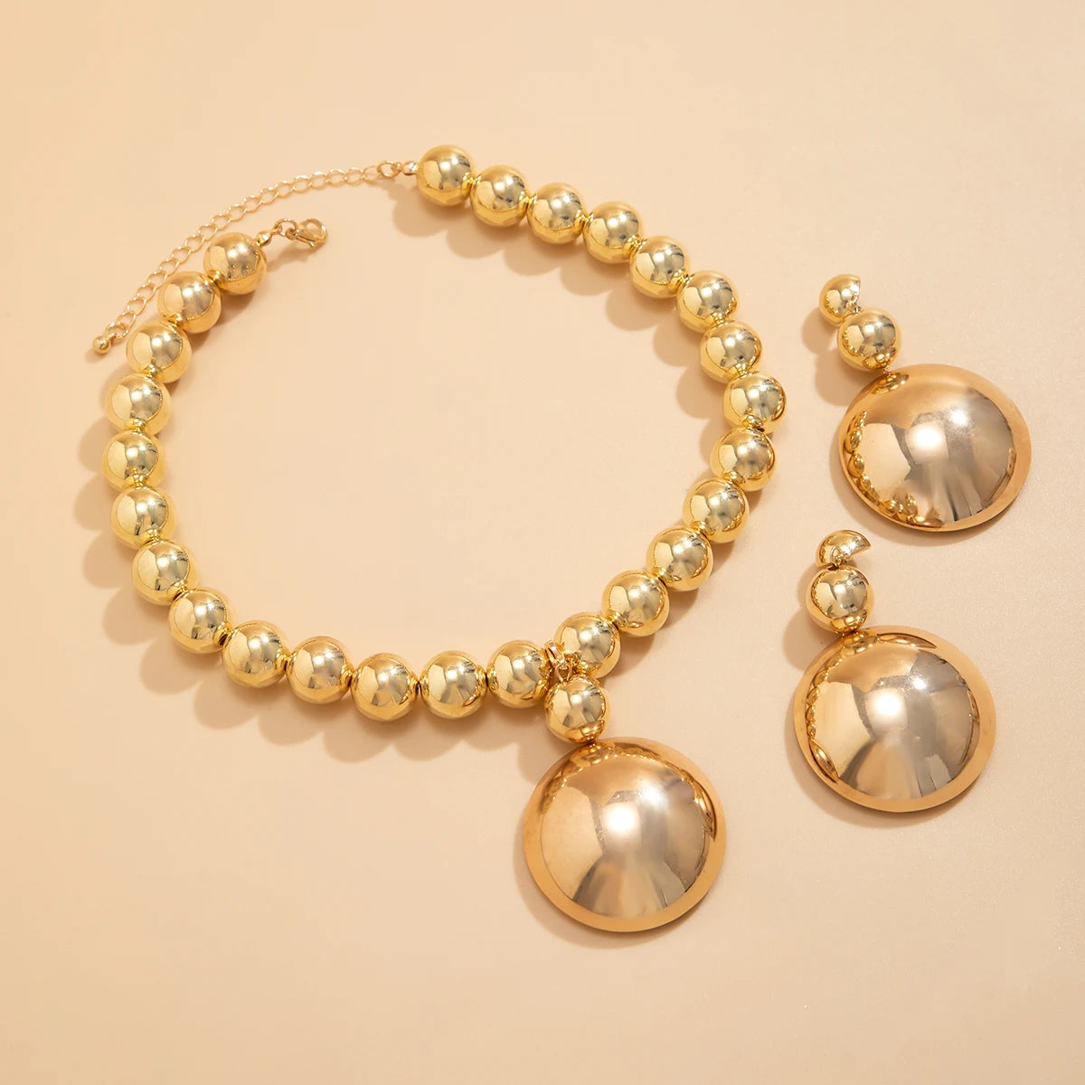 Half Ball Statement Necklace Set