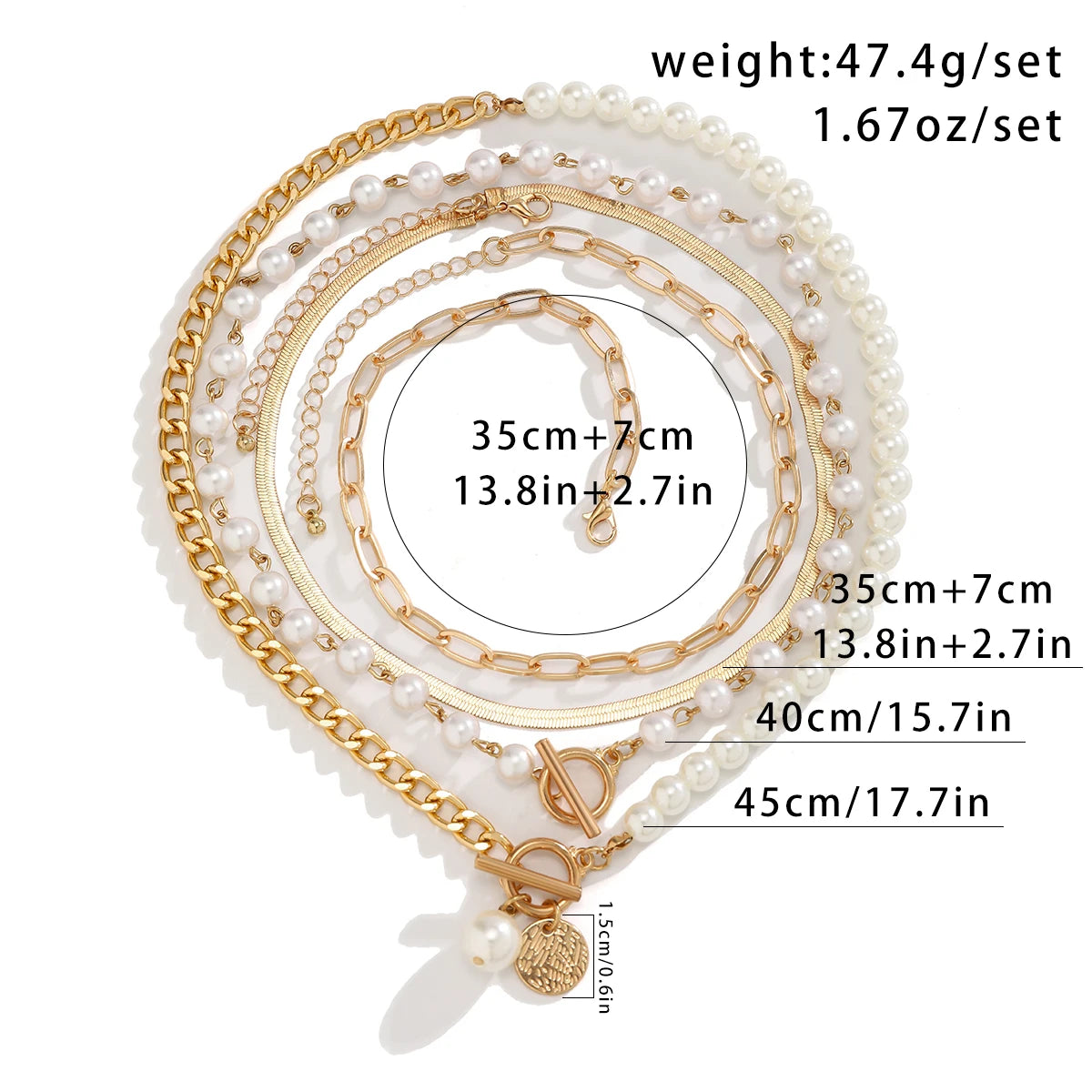 Layered Pearl Snake Chain Choker