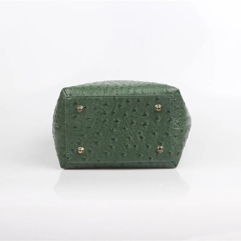 Luxury ostrich-patterned multipurpose tote. 