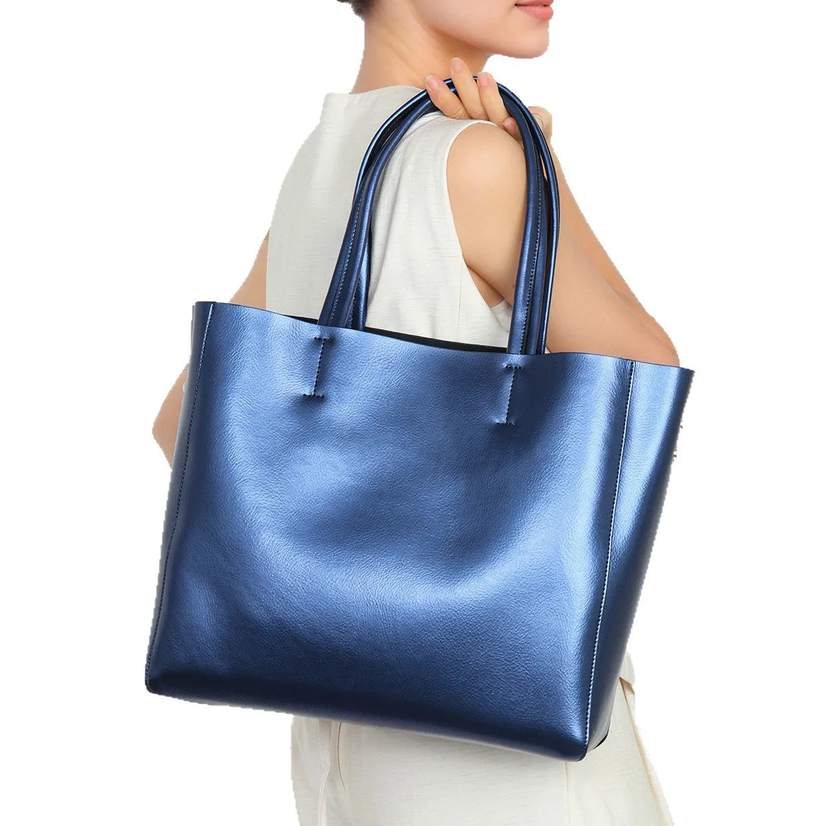 Zency Everyday Leather Shoulder Tote