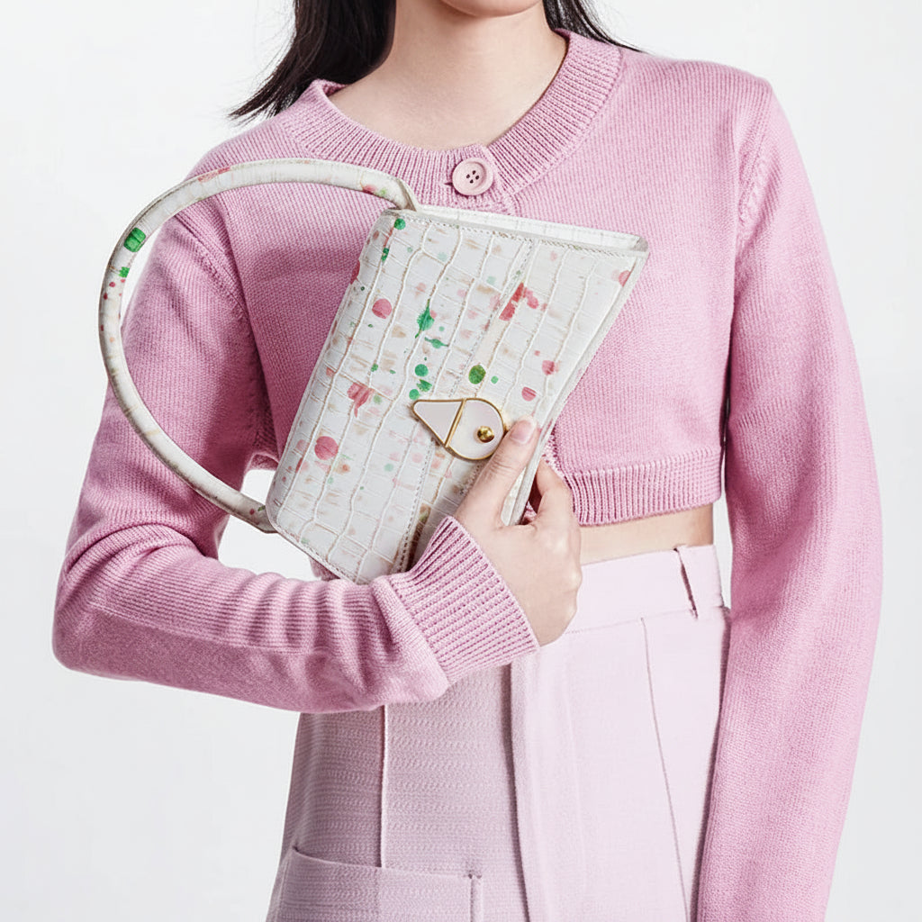 BAFELLI K Gold Leather Shoulder Bag