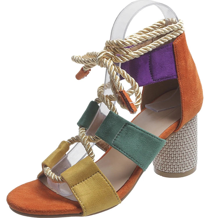 Summer Chunky Shoes High Heels Sandals Designer