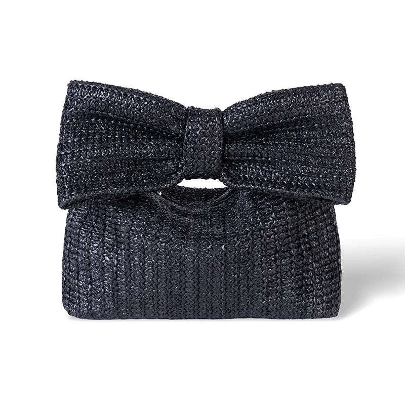 Bowknot Straw Woven Handbag