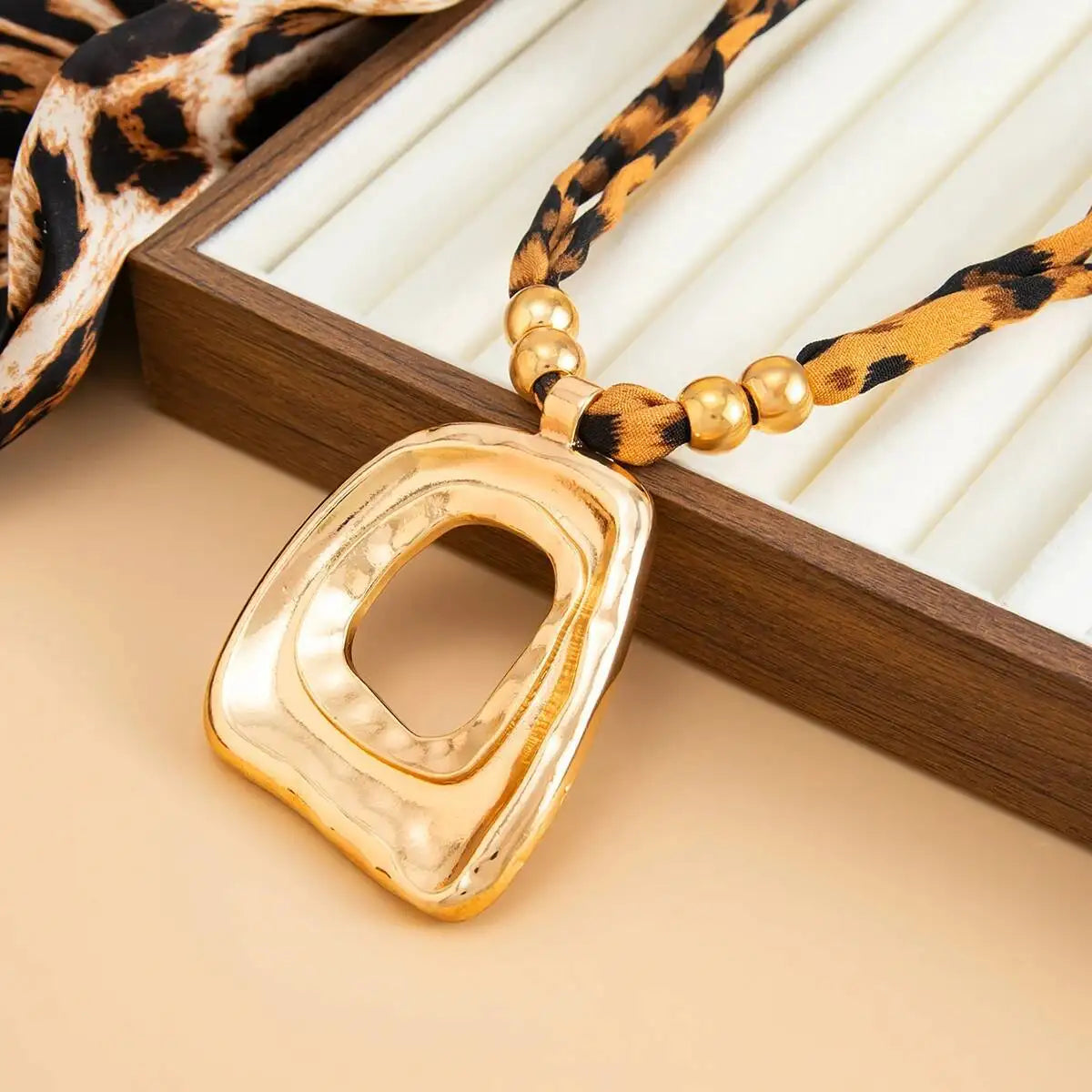 Geometric Gold Pendant Necklace