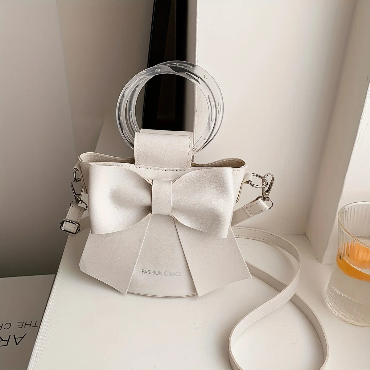 Bow Bucket Shoulder Crossbody Bag