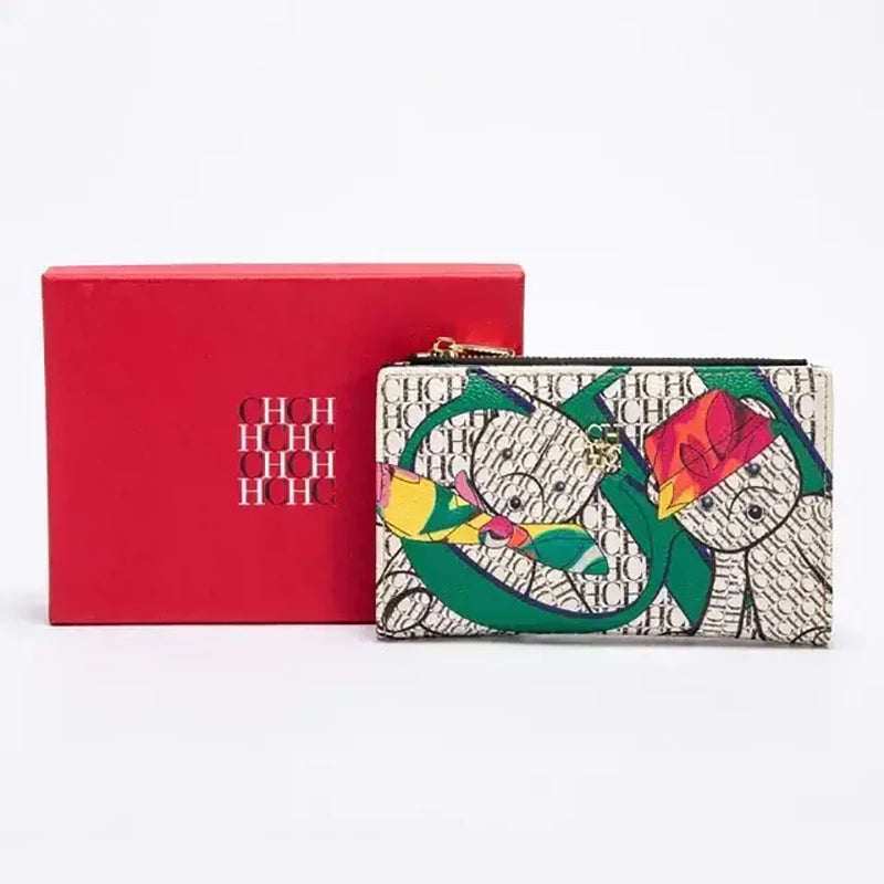 CH Fashion Versatile Letter Print Design Wallet Premium Feeling Wallet High Quality Standard Wallet Ladies Temperament Style