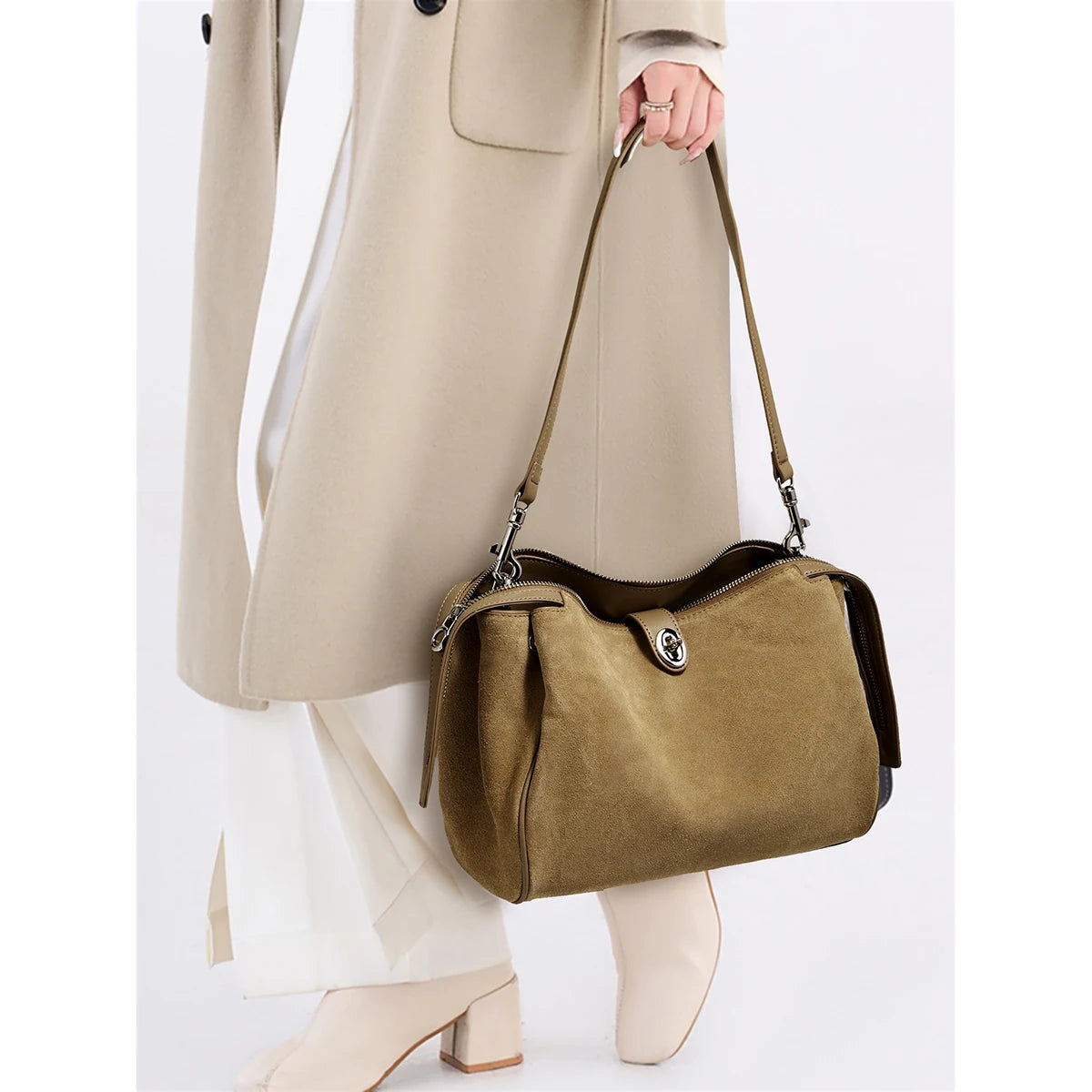 FOXER Genuine Leather Hobo Bag