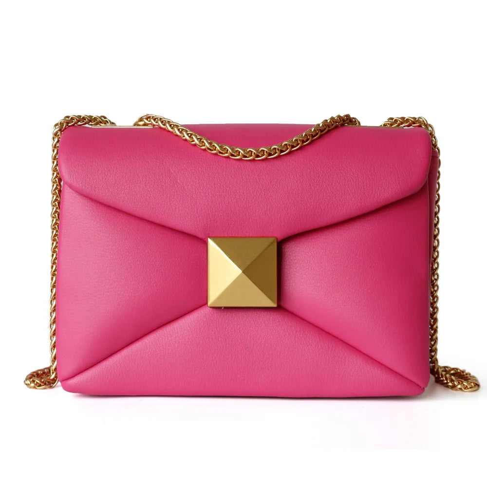 Genuine Leather Square Crossbody Bag