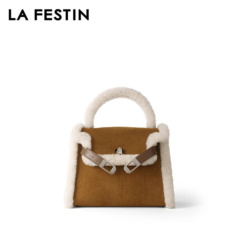 LA FESTIN Plush Winter Shoulder Bag