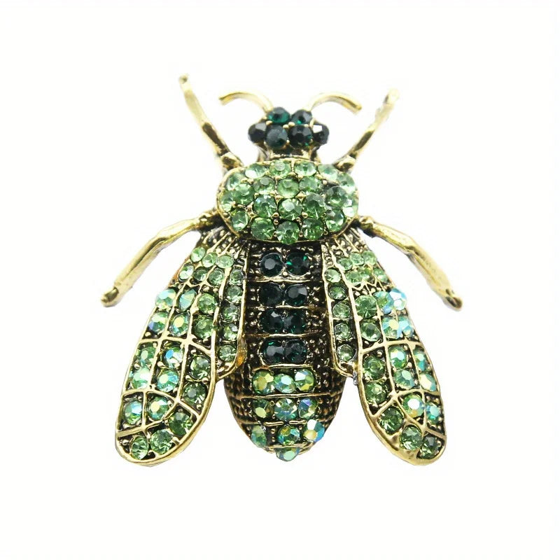 SKEDS Luxury Exaggerated Vintage Women Crystal Bee Brooch Pin Fashion Elegant Lady Exquisite Insect Rhinestone Badges