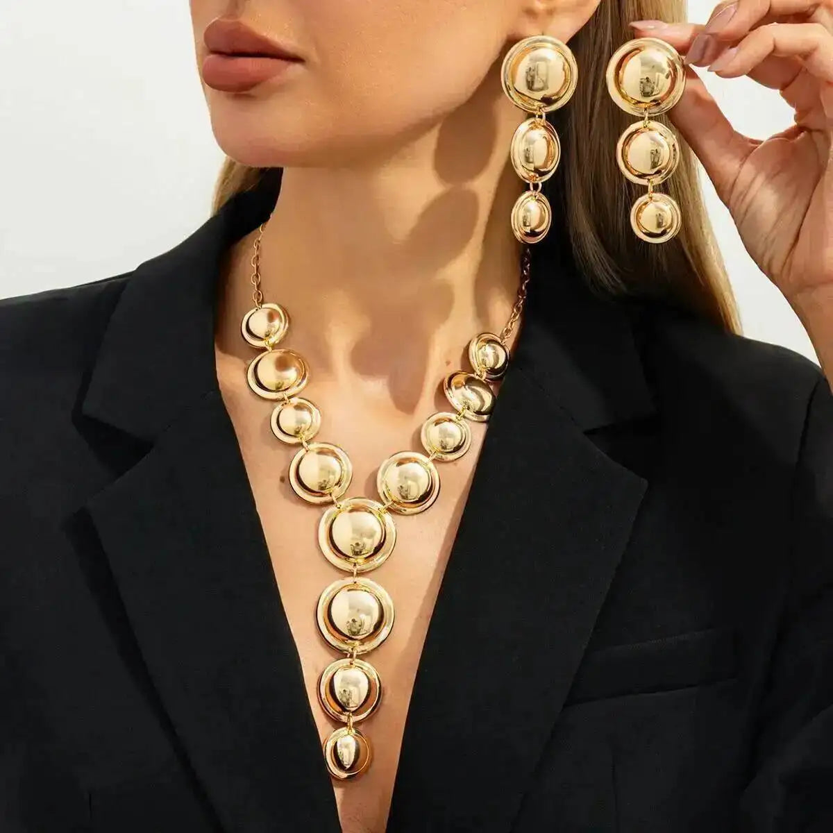 Y-Shaped Long Pendant Necklace Set