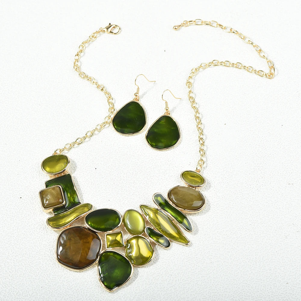 Geometric Choker & Earrings Set