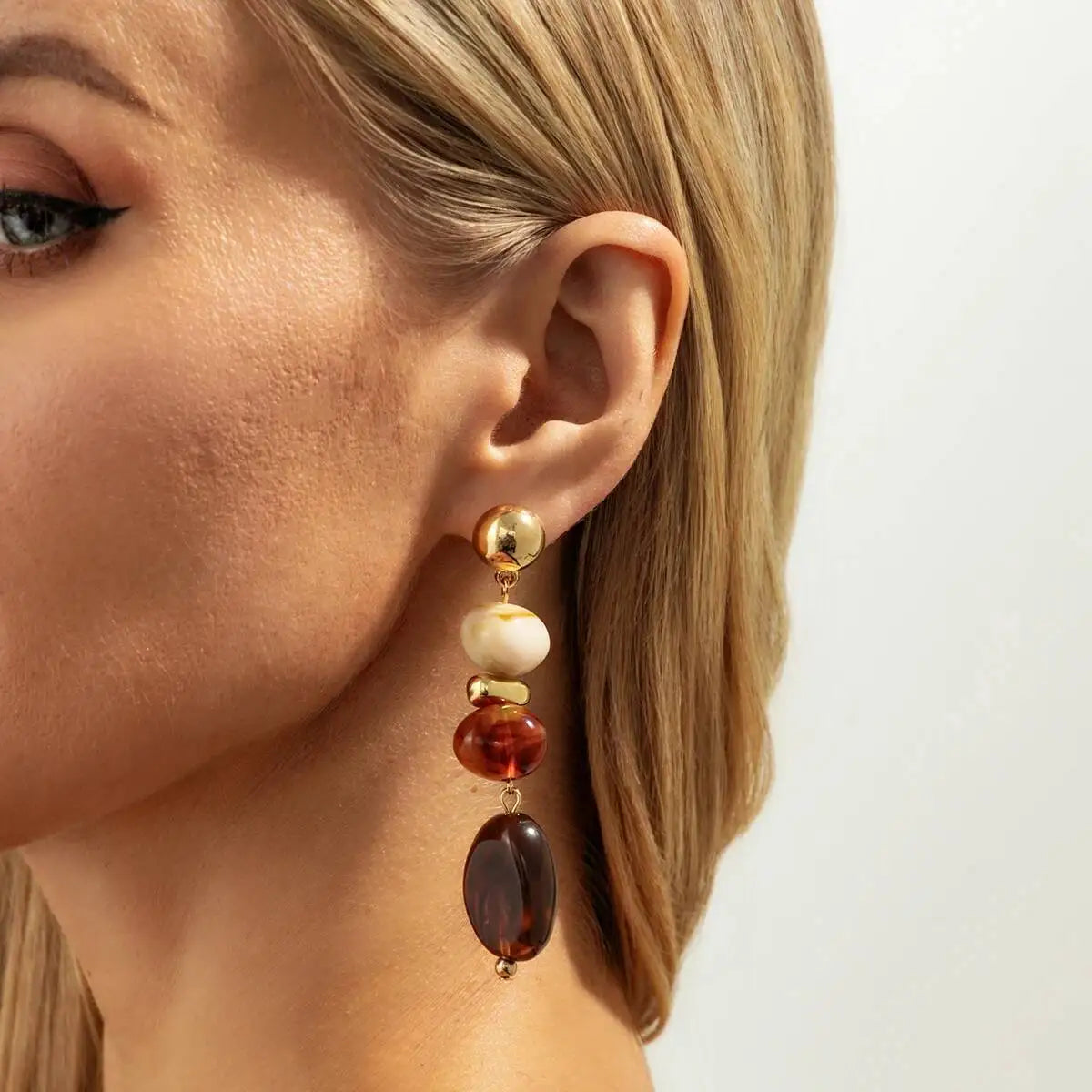 Vintage Resin Acrylic Geometric Pendant Earrings