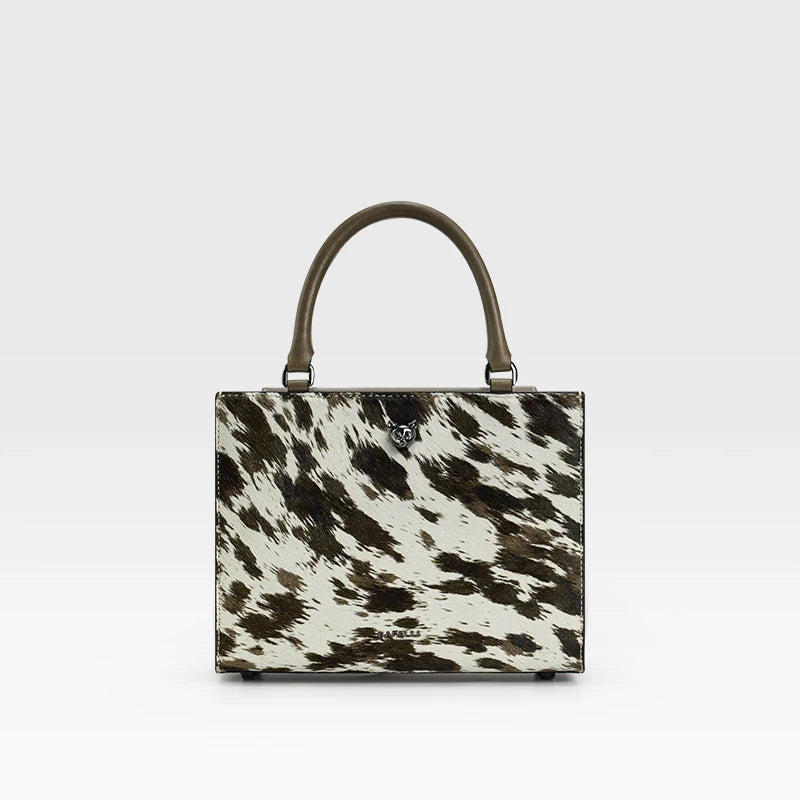 BAFELLI Leather & Fur Splice Handbag