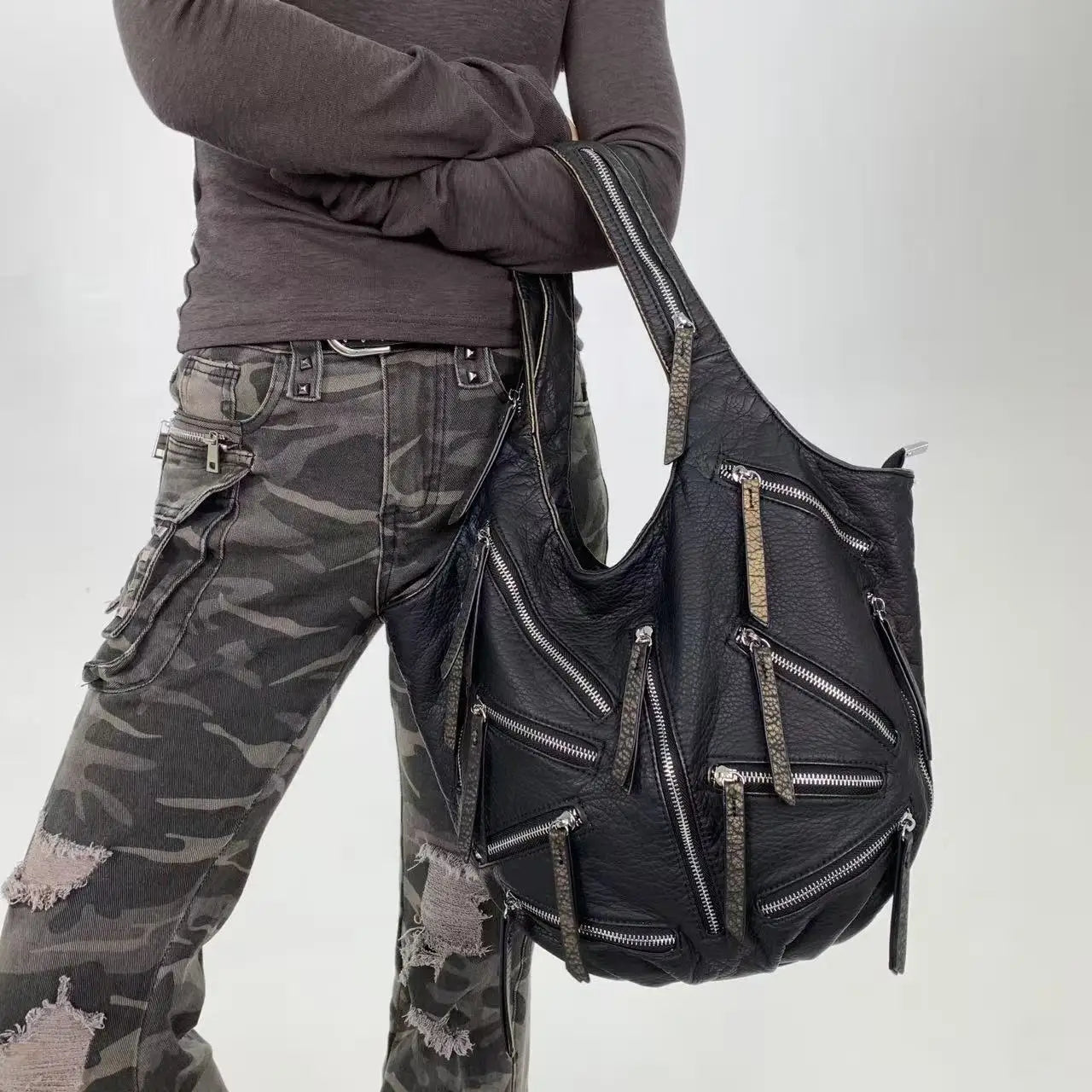Y2K Vintage Multi-Pocket Shoulder Bag