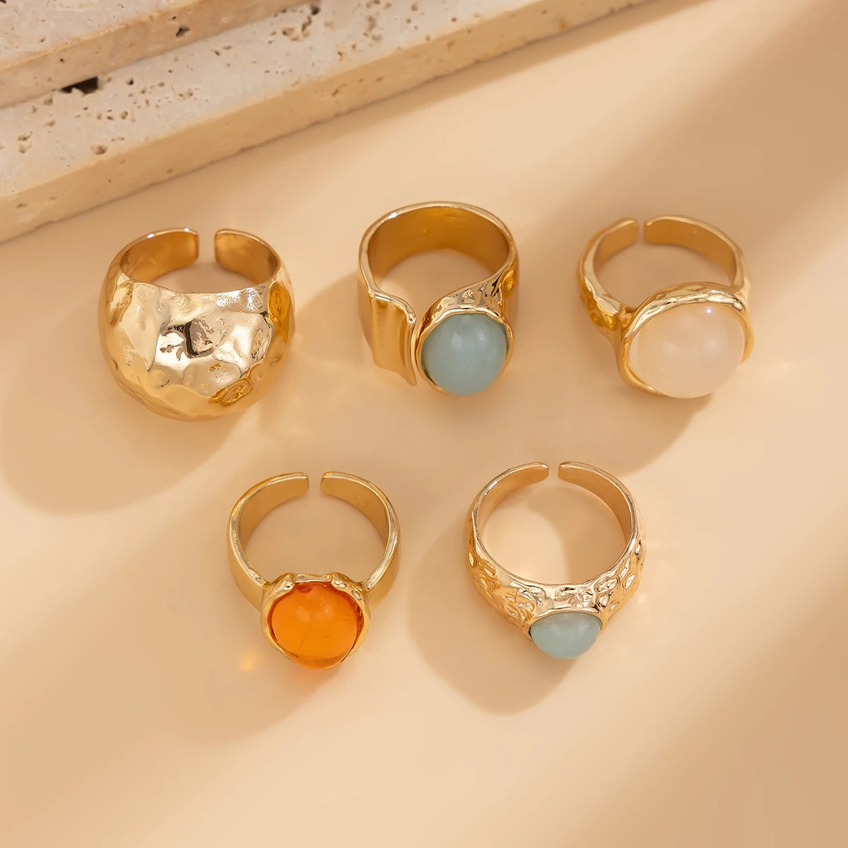 Boho Gold Ring Set