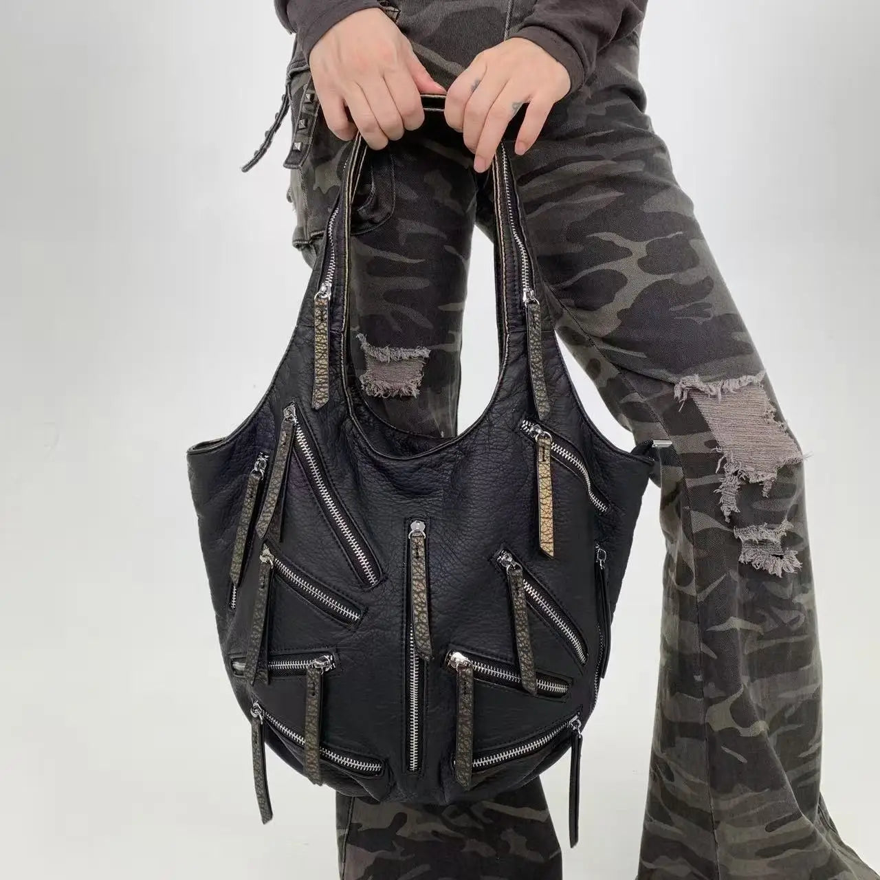 Y2K Vintage Multi-Pocket Shoulder Bag