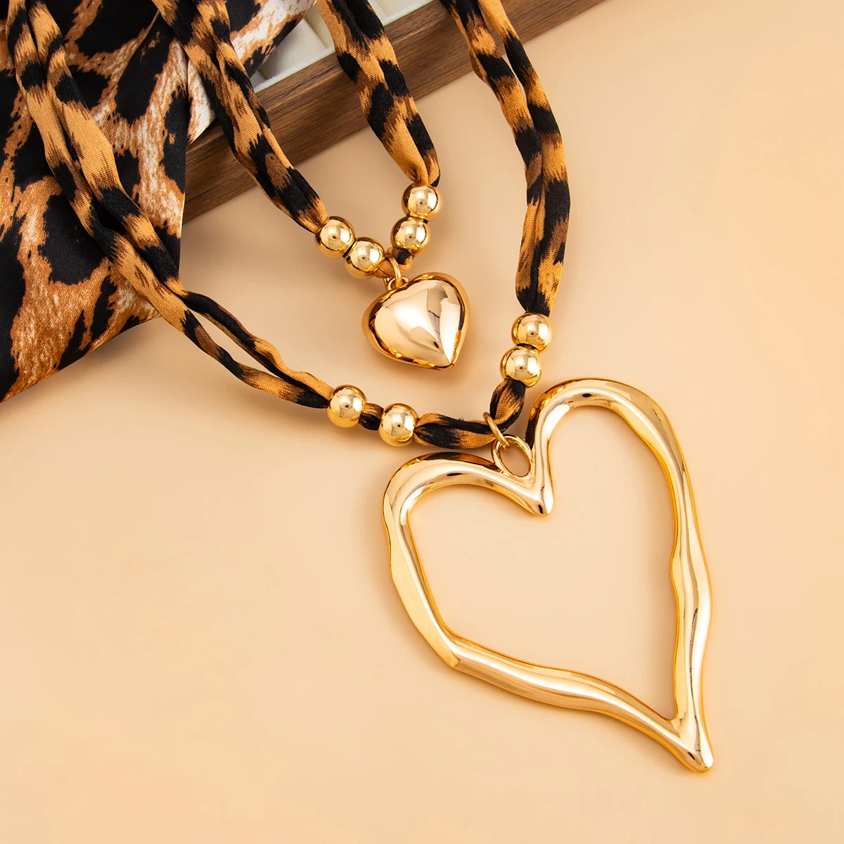 Leopard Heart Pendant Necklace