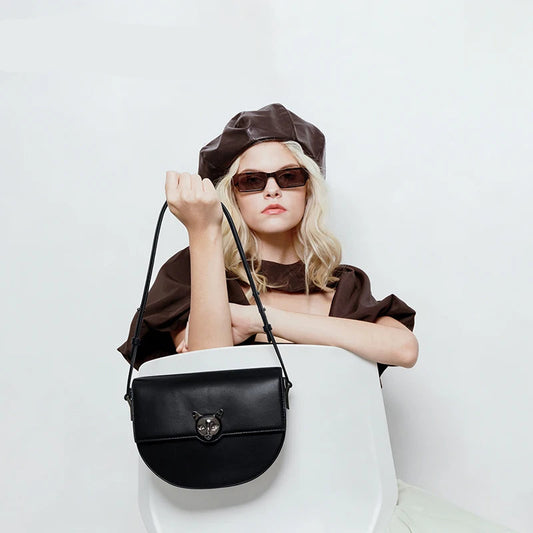 BAFELLI 2026 Genuine Leather Saddle Crossbody Bag