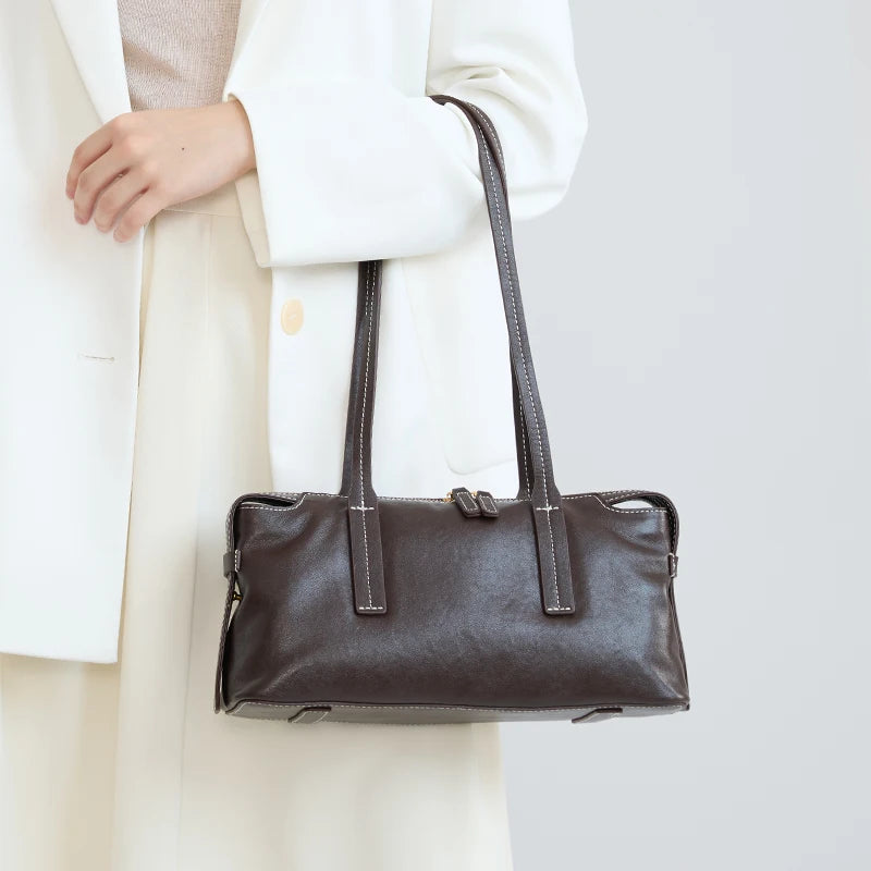 Vintage Slim Leather Shoulder Bag