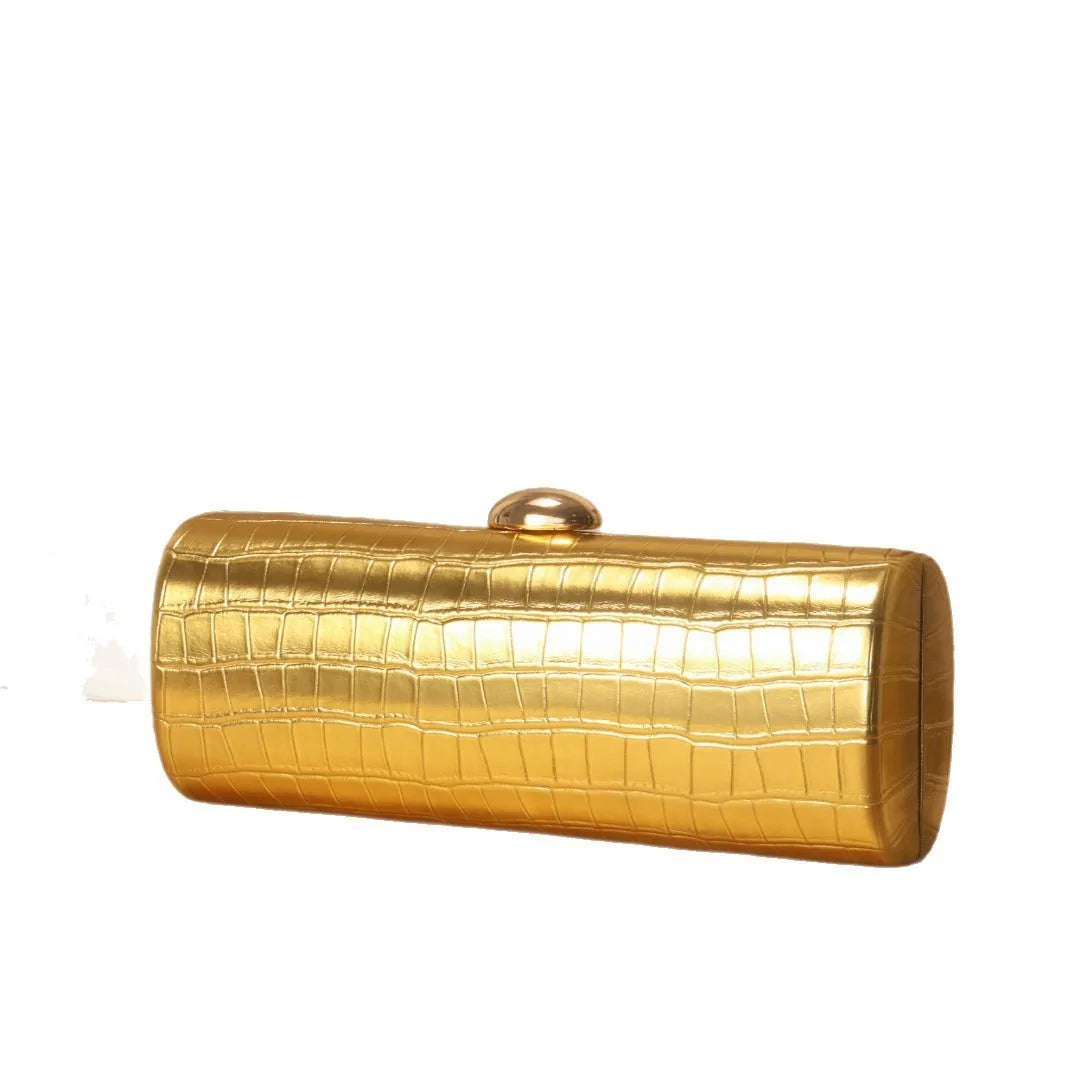 Ic Pu Leather Box Bag Female Glossy Golden Elegant
