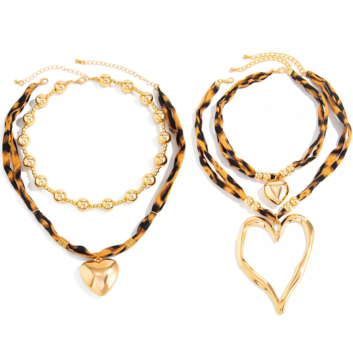Leopard Heart Pendant Necklace