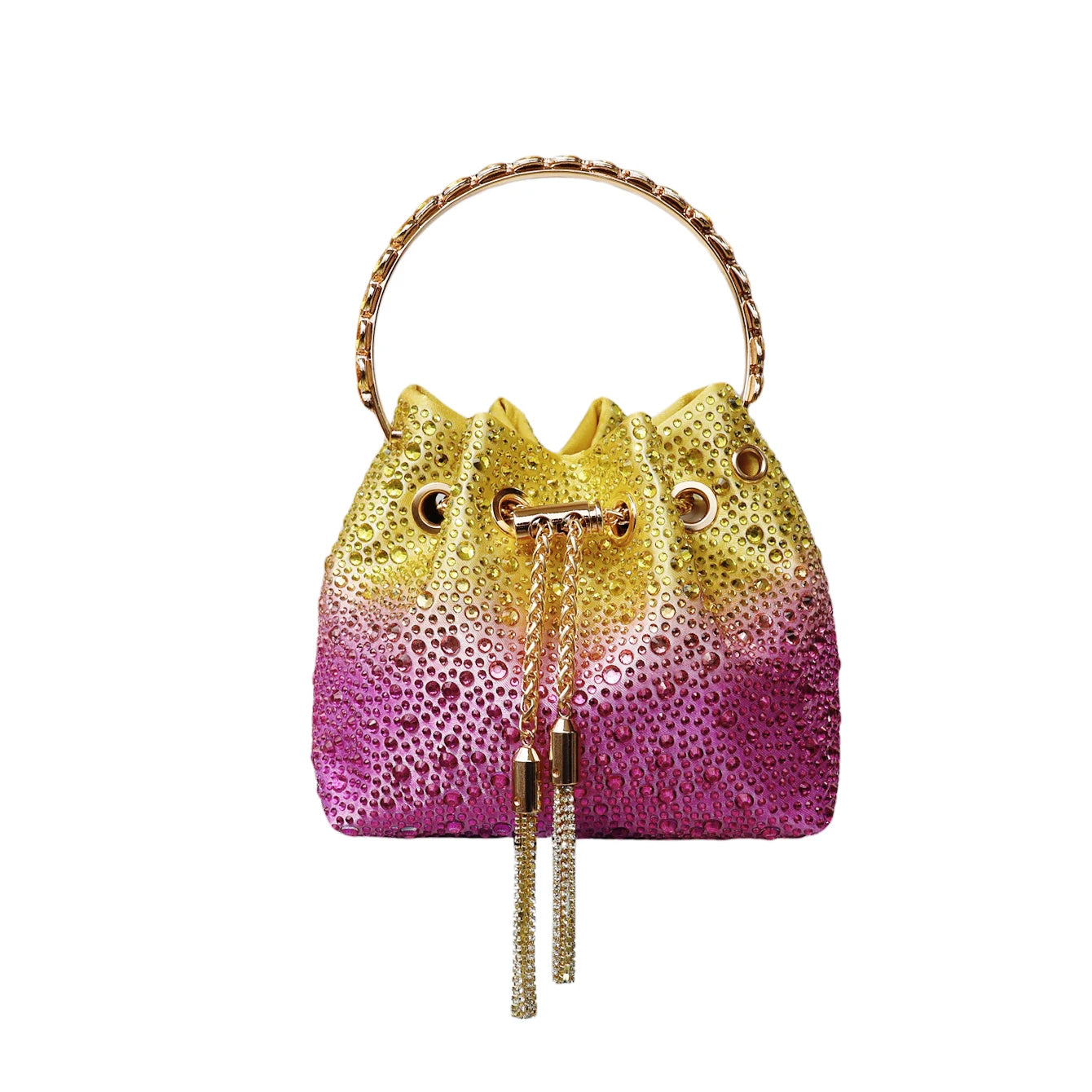 Crystal Handle Evening Clutch Bag