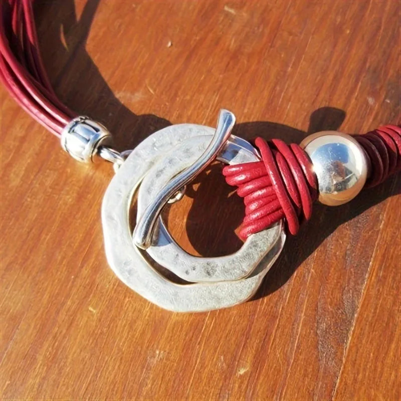 Bohemian Double Ring Pendant Necklace