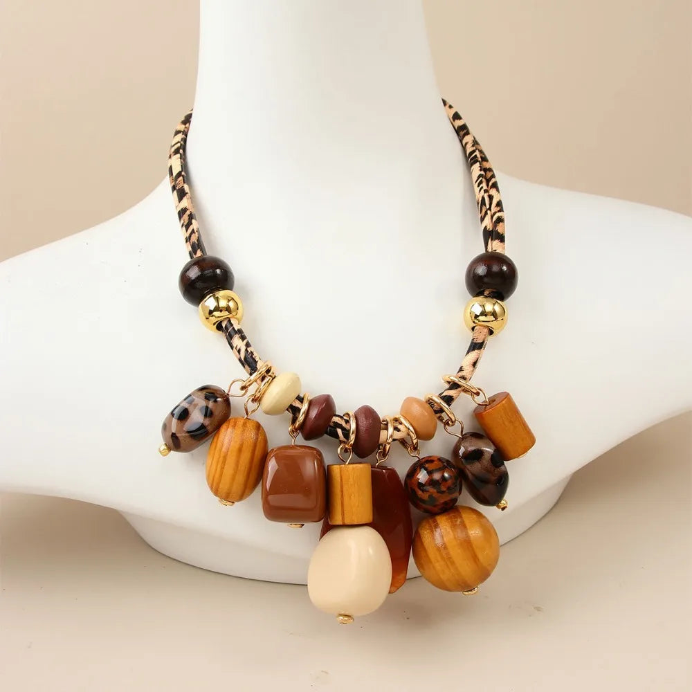 Leopard Resin Statement Necklace