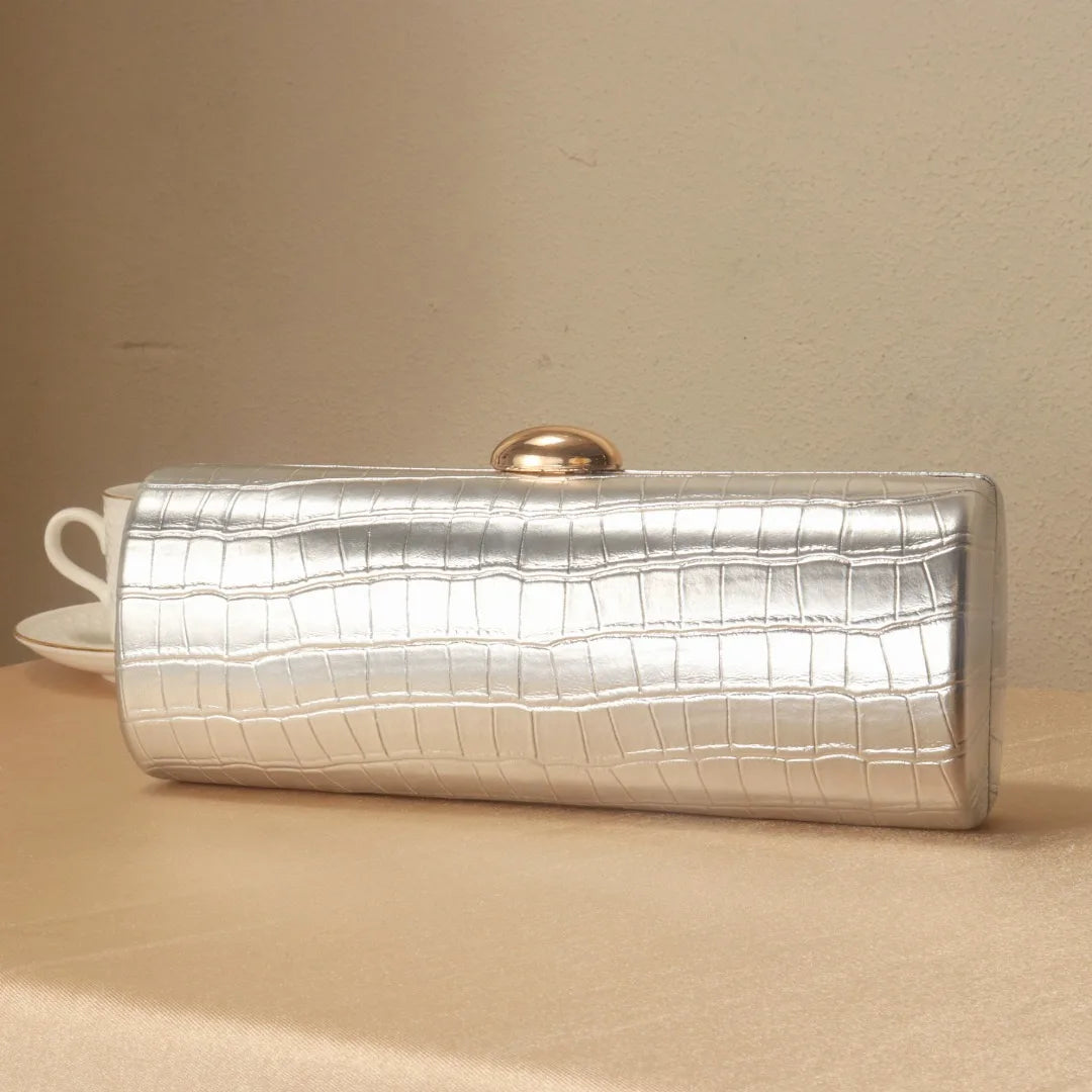 Ic Pu Leather Box Bag Female Glossy Golden Elegant