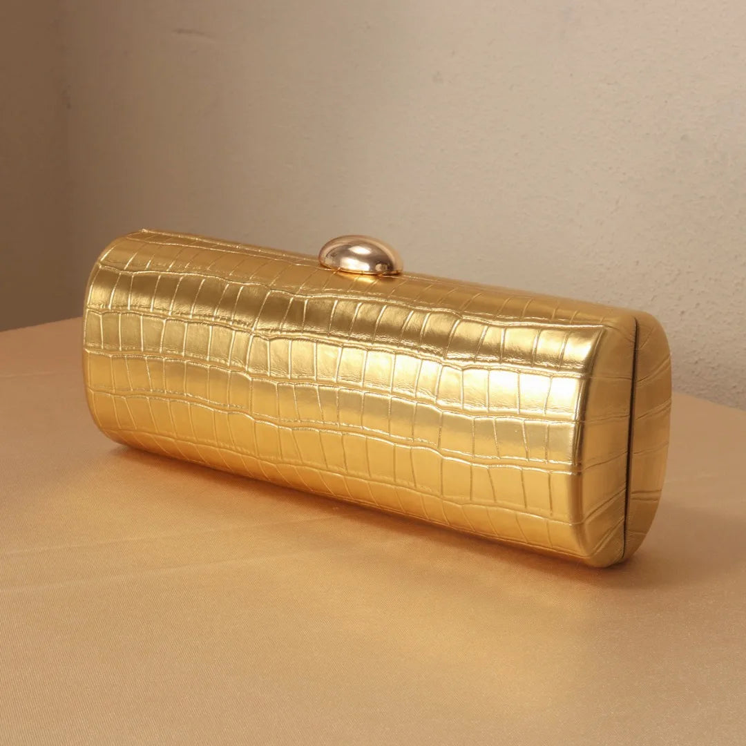 Ic Pu Leather Box Bag Female Glossy Golden Elegant
