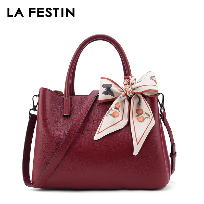 LA FESTIN Leather Top Handle Crossbody Bag