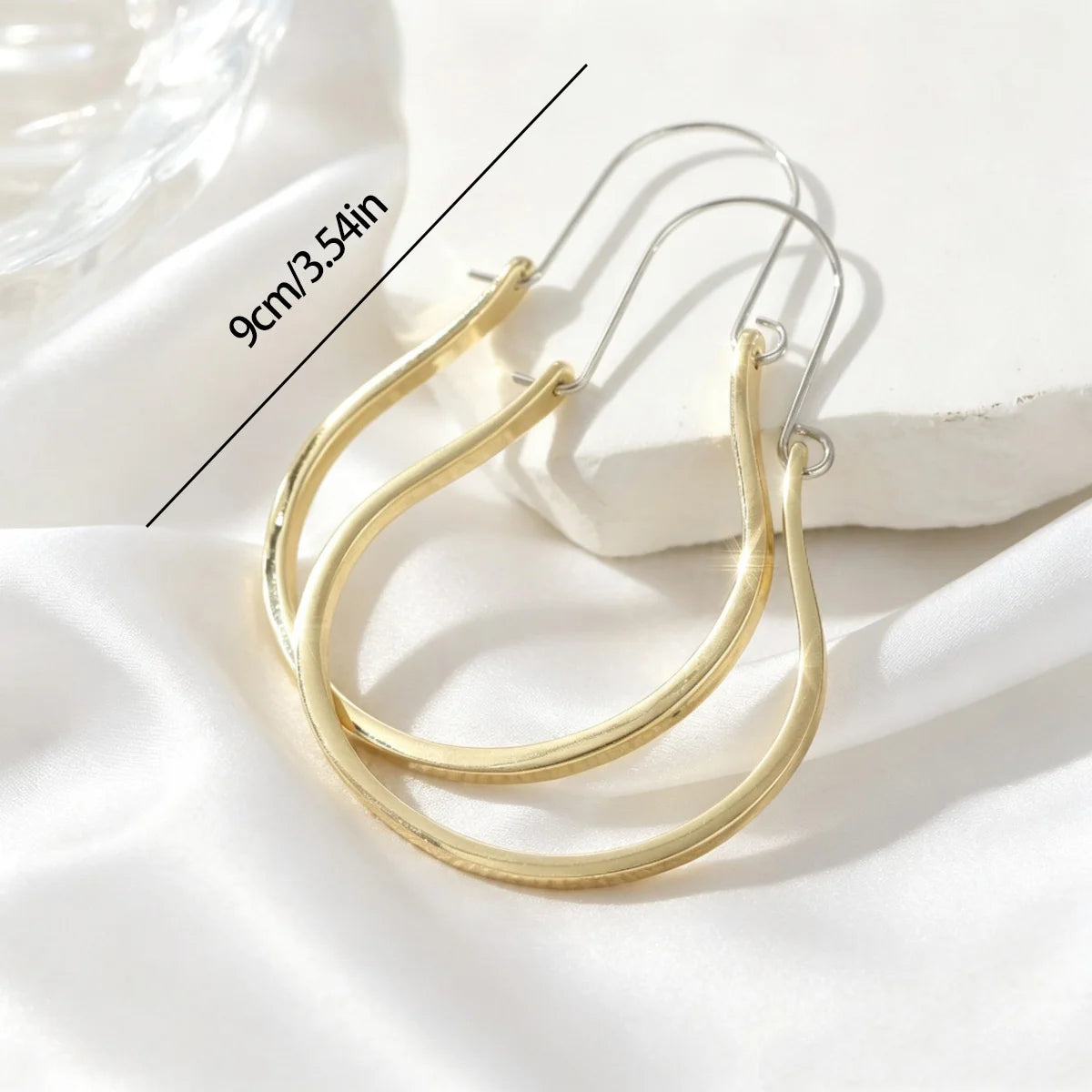Stylish Big Gold Color Teardrop Hoop Earrings - Minimalist Design For All Occasions Women's Chic Jewelry