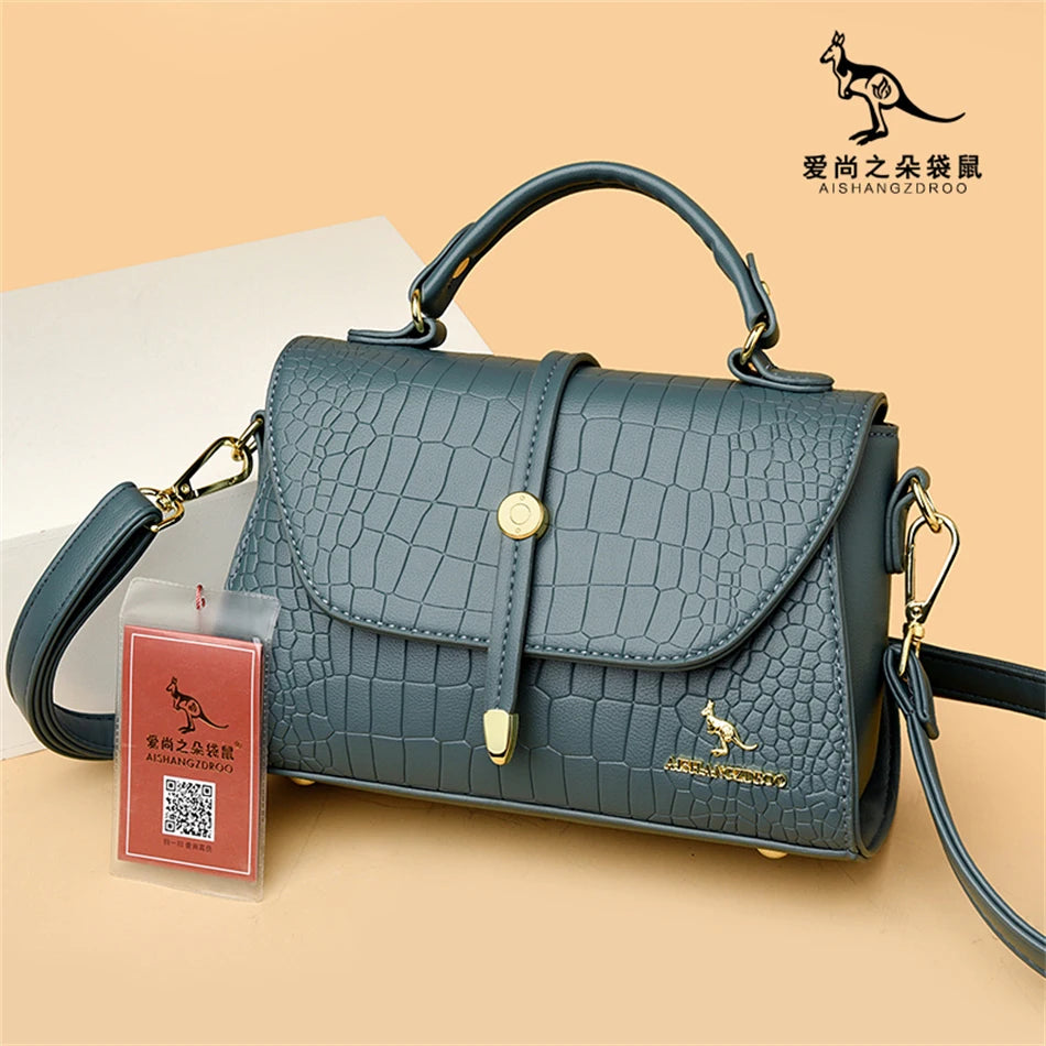 Crocodile Leather Crossbody Handbag