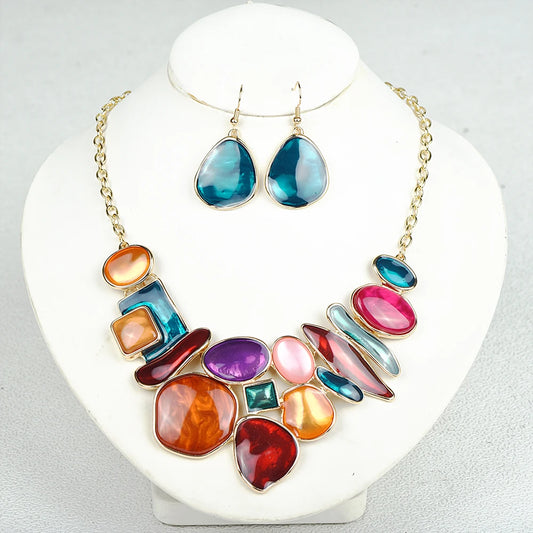 Geometric Choker & Earrings Set