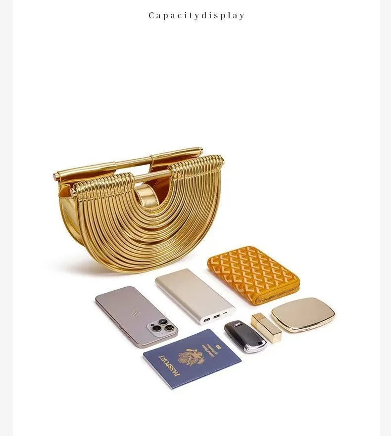 Gold Moon Handwoven Clutch Bag
