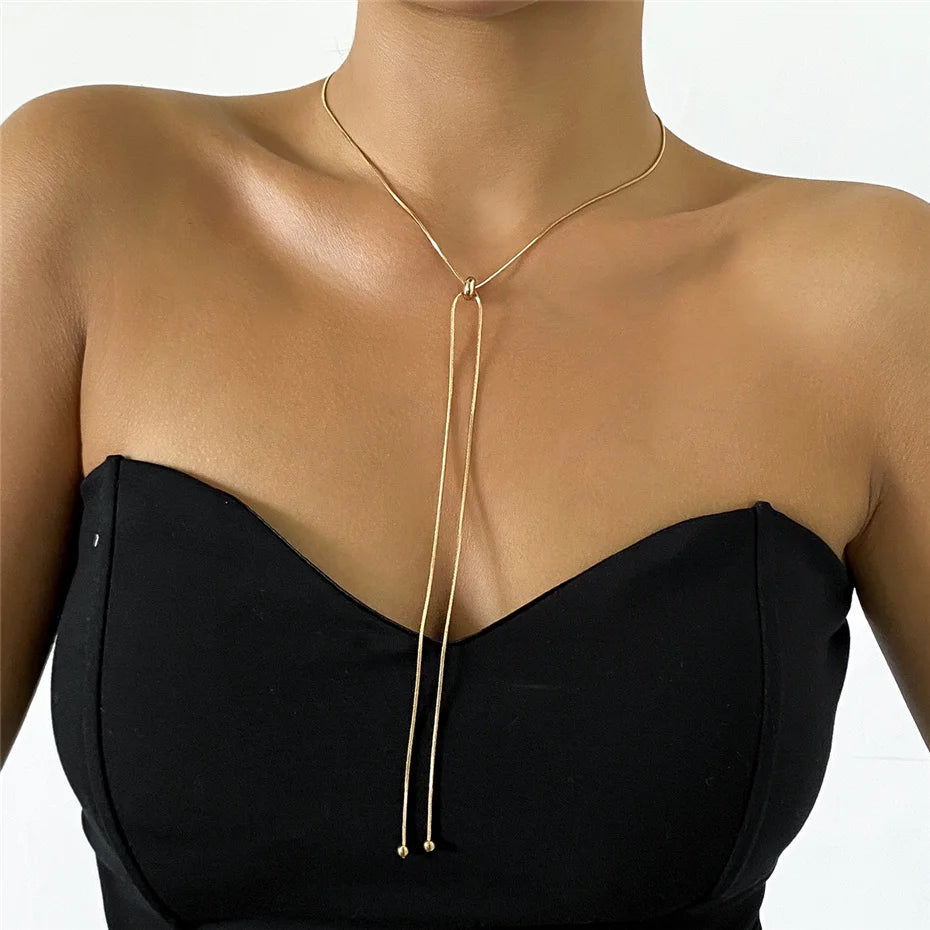 Snake Chain Ball Pendant Choker