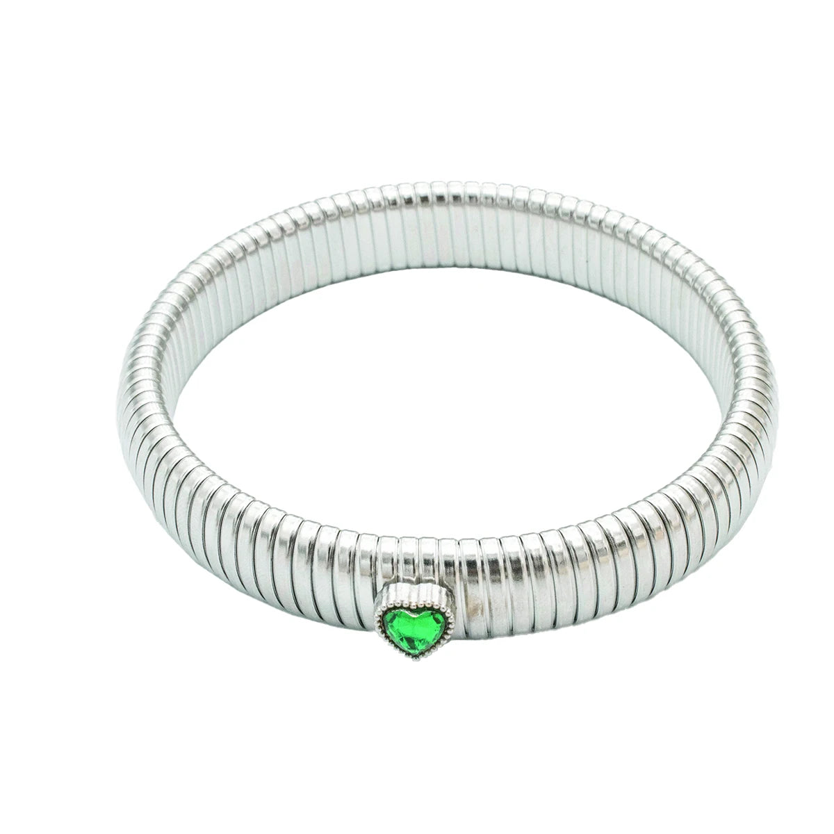 Waterproof Stainless Steel Retro Elasticity Thick Metal Polish Bracelet